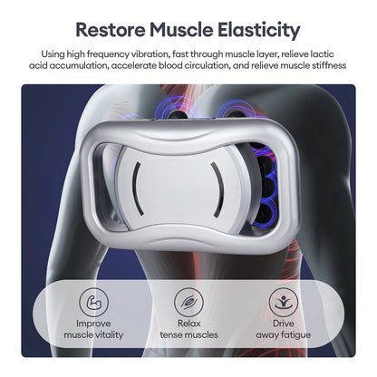 PowerPulse 8X – Deep Tissue Fascia Massage Gun with 8 Heads, 30 Speeds & Red Light Therapy